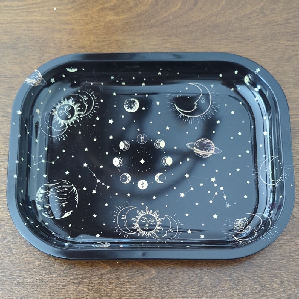 Black Celestial Design Tray, Rolling Tray, Brand New Never Used